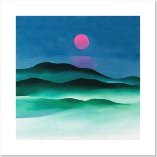 High Resolution Pink Moon Over Water by Georgia O'Keeffe Posters and Art